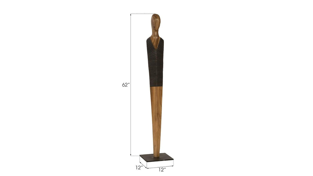 SwayLiving Vested Male Sculpture, Medium, Chamcha, Natural, Black, Copper DECORATIVE OBJECTS