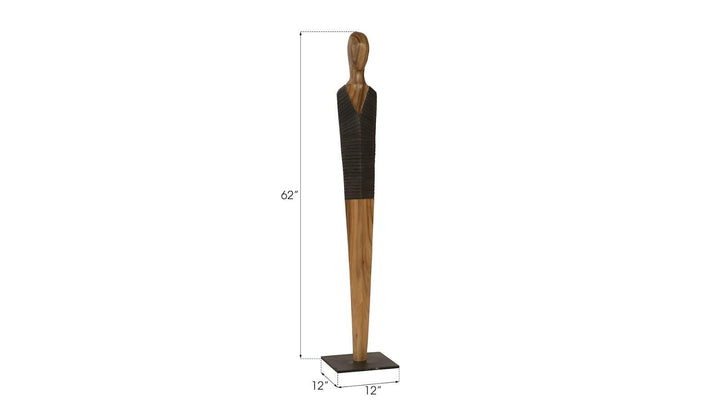SwayLiving Vested Male Sculpture, Medium, Chamcha, Natural, Black, Copper DECORATIVE OBJECTS