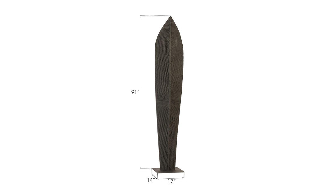 SwayLiving Carved Leaf on Stand, Burnt, XL DECORATIVE OBJECTS