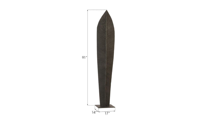 SwayLiving Carved Leaf on Stand, Burnt, XL DECORATIVE OBJECTS