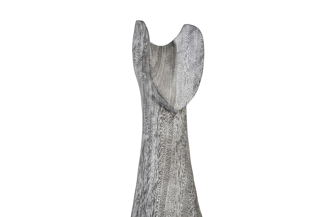 SwayLiving Cat Sculpture, Large, Chamcha Wood, Gray Stone Finish DECORATIVE OBJECTS