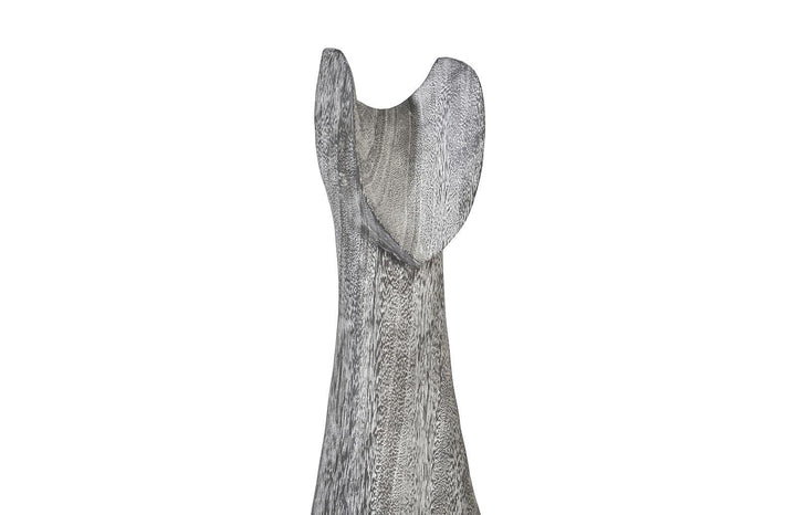 SwayLiving Cat Sculpture, Large, Chamcha Wood, Gray Stone Finish DECORATIVE OBJECTS