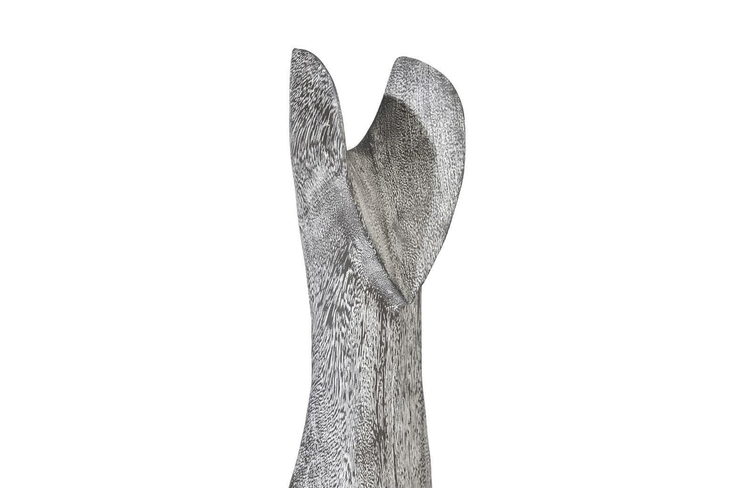 SwayLiving Cat Sculpture, Small, Chamcha Wood, Gray Stone Finish DECORATIVE OBJECTS