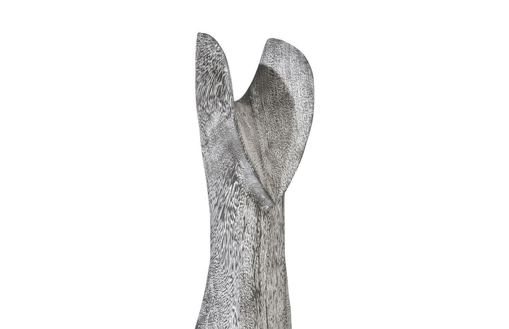 SwayLiving Cat Sculpture, Small, Chamcha Wood, Gray Stone Finish DECORATIVE OBJECTS