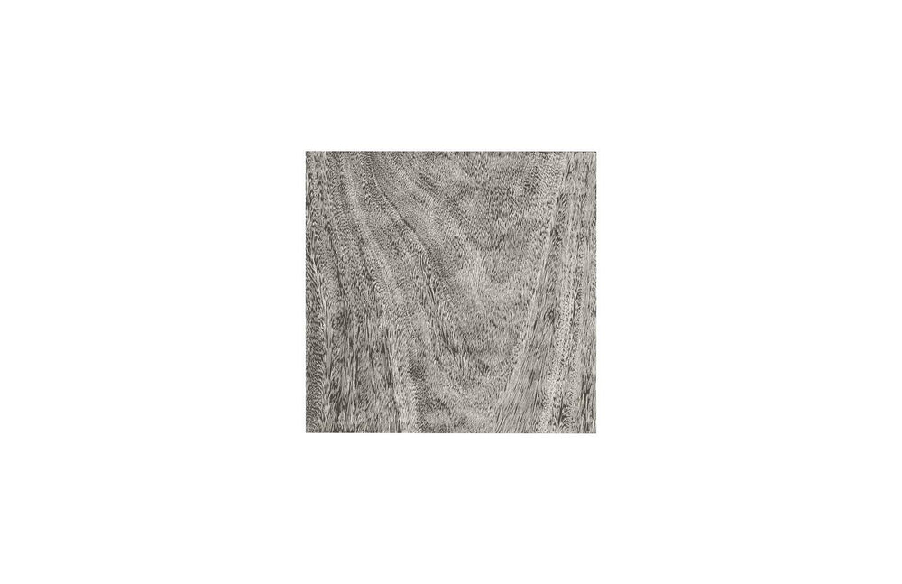 SwayLiving Origins Pedestal, Small, Mitered Chamcha Wood, Gray Stone Finish ACCENT TABLES