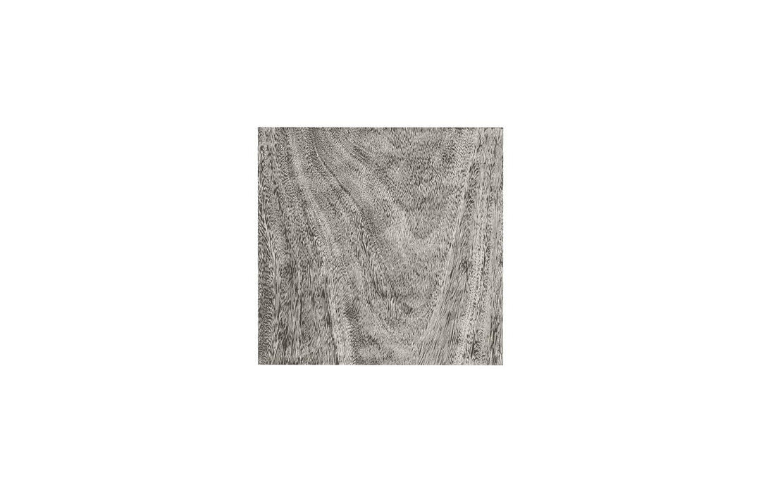 SwayLiving Origins Pedestal, Small, Mitered Chamcha Wood, Gray Stone Finish ACCENT TABLES