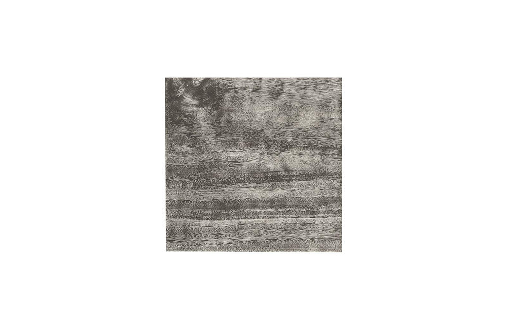 SwayLiving Origins Pedestal, Medium, Mitered Chamcha Wood, Gray Stone Finish ACCENT TABLES