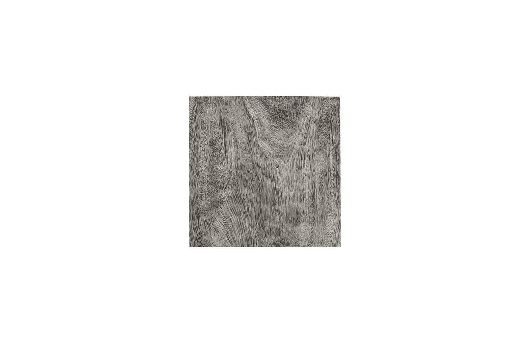 SwayLiving Origins Pedestal, Large, Mitered Chamcha Wood, Gray Stone Finish ACCENT TABLES
