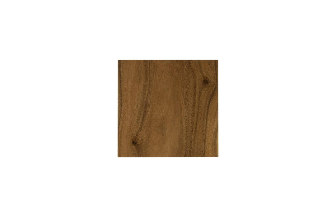 SwayLiving Origins Pedestal, Small, Mitered Chamcha Wood, Natural ACCENT TABLES