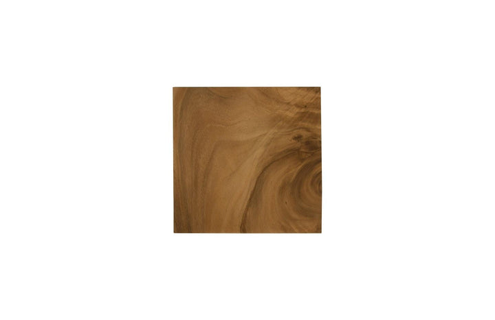 SwayLiving Origins Pedestal, Medium, Mitered Chamcha Wood, Natural ACCENT TABLES