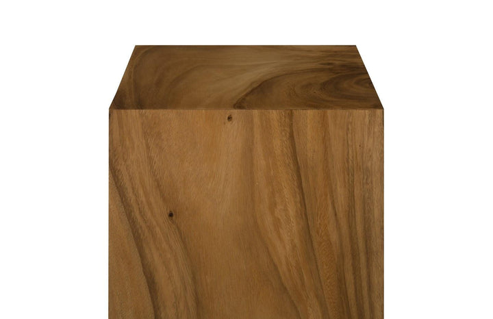 SwayLiving Origins Pedestal, Medium, Mitered Chamcha Wood, Natural ACCENT TABLES