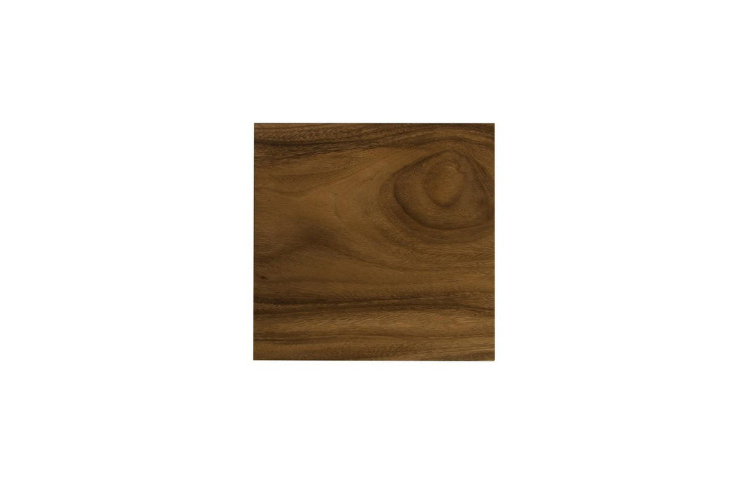 SwayLiving Origins Pedestal, Large, Mitered Chamcha Wood, Natural ACCENT TABLES