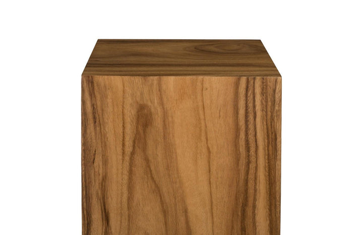 SwayLiving Origins Pedestal, Large, Mitered Chamcha Wood, Natural ACCENT TABLES