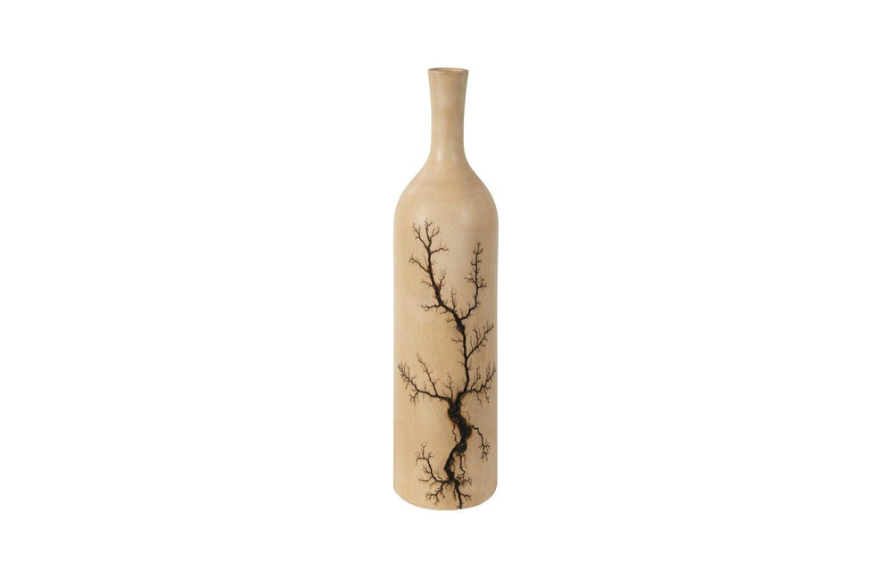 SwayLiving Lightning Bottle, Mango Wood, Long Neck VASES, JARS, + BOTTLES