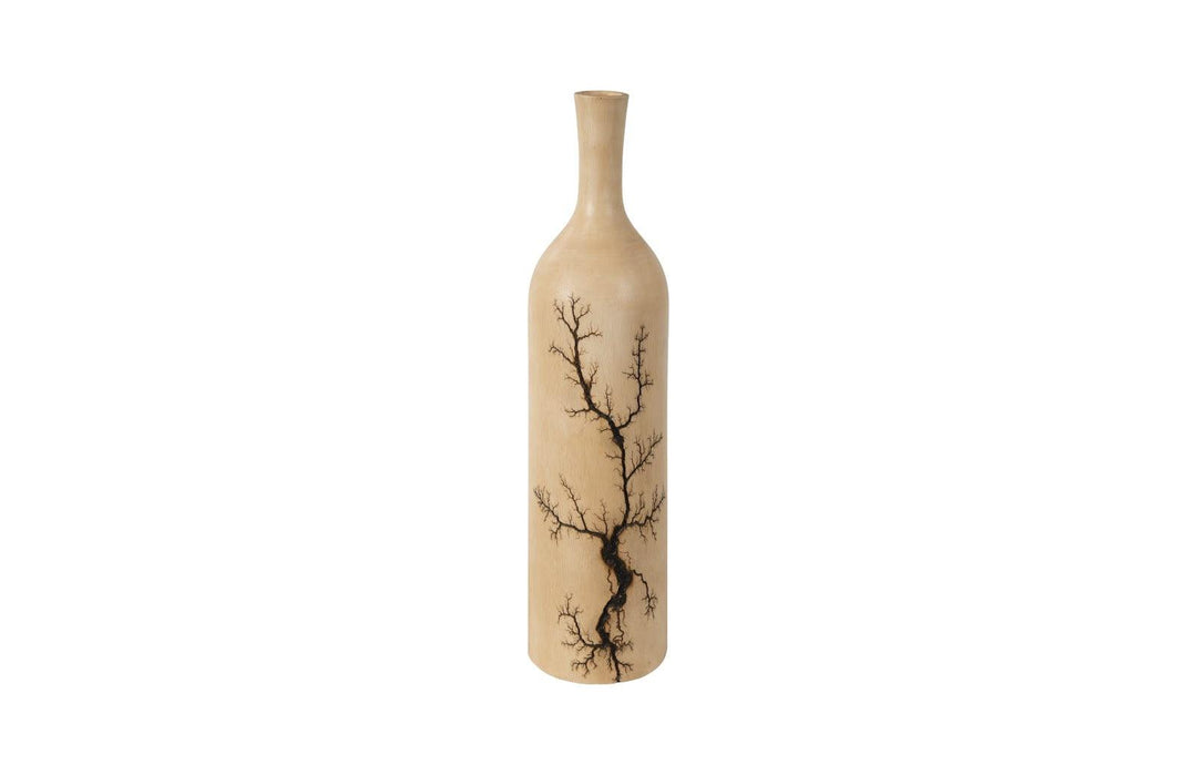 SwayLiving Lightning Bottle, Mango Wood, Long Neck VASES, JARS, + BOTTLES