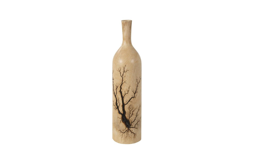 SwayLiving Lightning Bottle, Mango Wood, Long Neck VASES, JARS, + BOTTLES