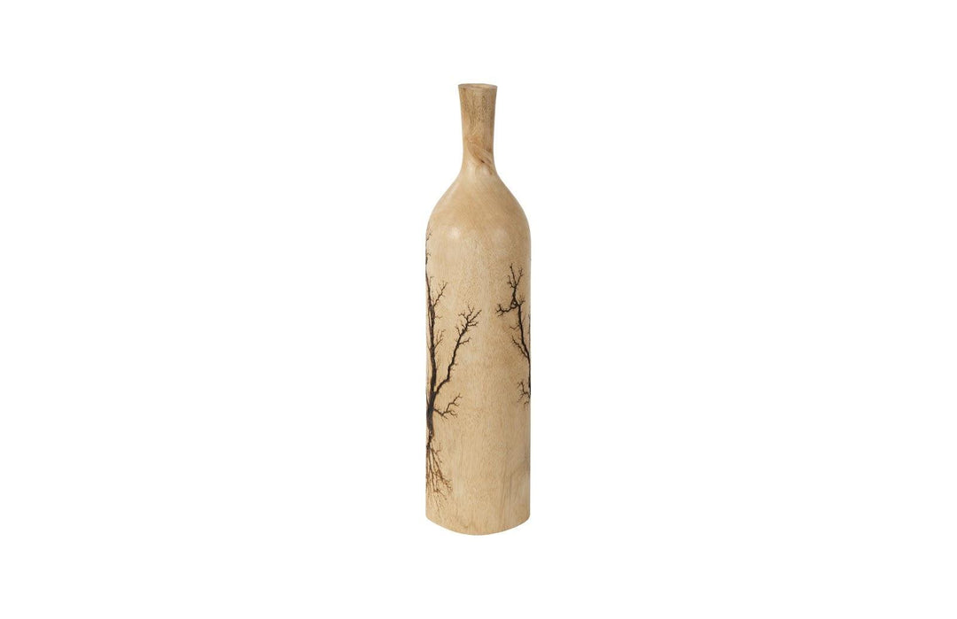 SwayLiving Lightning Bottle, Mango Wood, Long Neck VASES, JARS, + BOTTLES