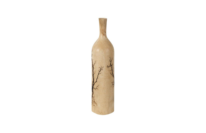 SwayLiving Lightning Bottle, Mango Wood, Long Neck VASES, JARS, + BOTTLES