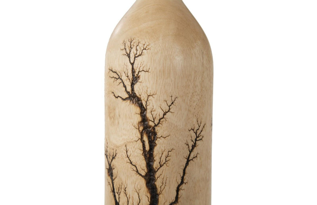 SwayLiving Lightning Bottle, Mango Wood, Long Neck VASES, JARS, + BOTTLES