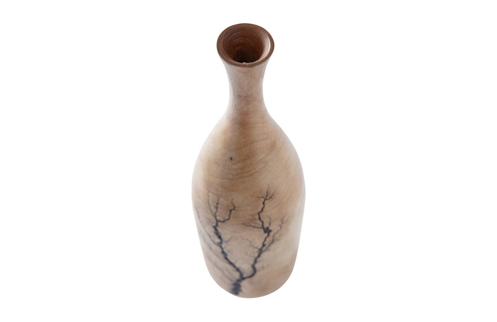 SwayLiving Lightning Bottle, Mango Wood, Curved Neck VASES, JARS, + BOTTLES