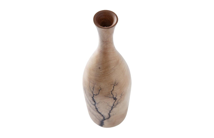 SwayLiving Lightning Bottle, Mango Wood, Curved Neck VASES, JARS, + BOTTLES