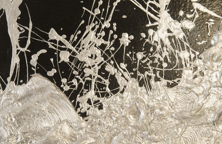 SwayLiving Wisp Wall Tile, Chamcha Wood, Silver Leaf on Black WALL ACCENTS