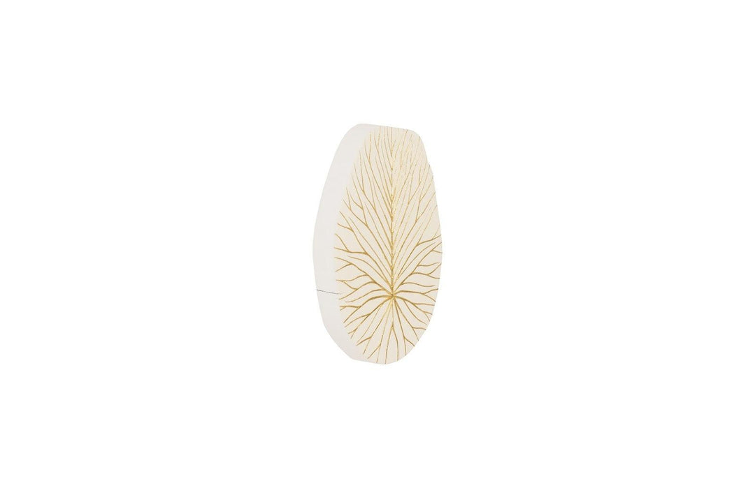 SwayLiving Rivulet Wall Tile, Chamcha Wood, Gold Leaf on White WALL ACCENTS