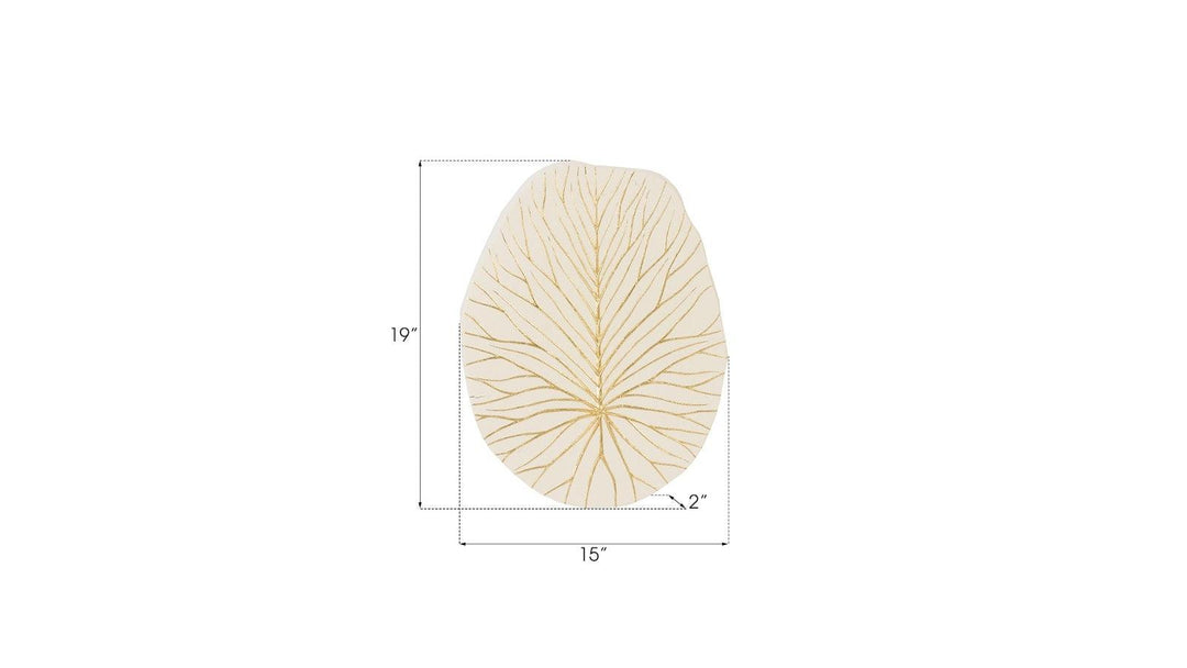 SwayLiving Rivulet Wall Tile, Chamcha Wood, Gold Leaf on White WALL ACCENTS