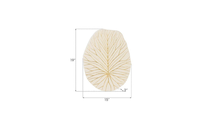 SwayLiving Rivulet Wall Tile, Chamcha Wood, Gold Leaf on White WALL ACCENTS