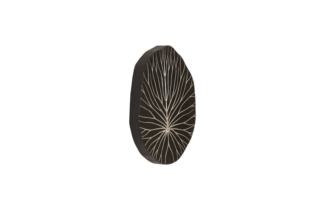 SwayLiving Rivulet Wall Tile, Chamcha Wood, Silver Leaf on Black WALL ACCENTS