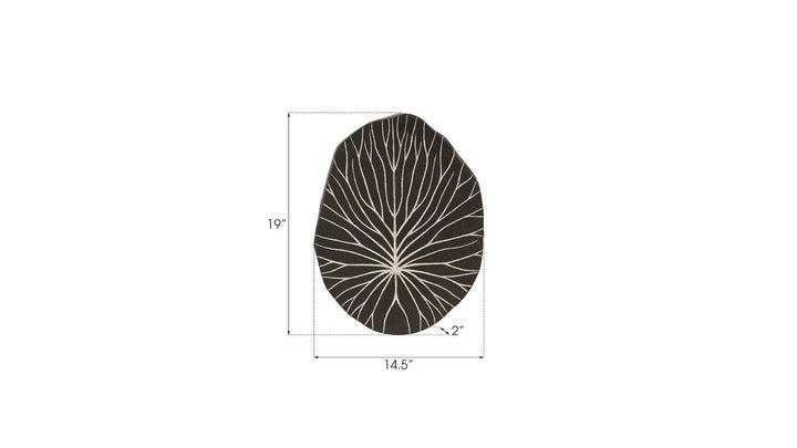 SwayLiving Rivulet Wall Tile, Chamcha Wood, Silver Leaf on Black WALL ACCENTS
