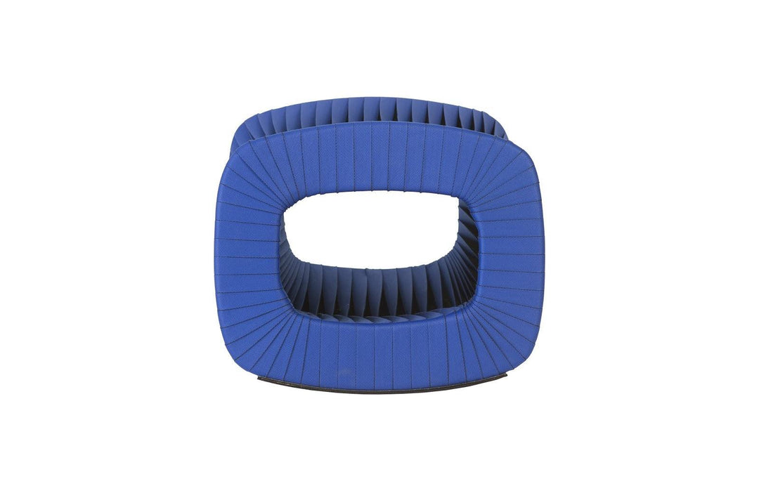 SwayLiving Seat Belt Ottoman, Blue/Black OTTOMANS, POUFS, + STOOLS