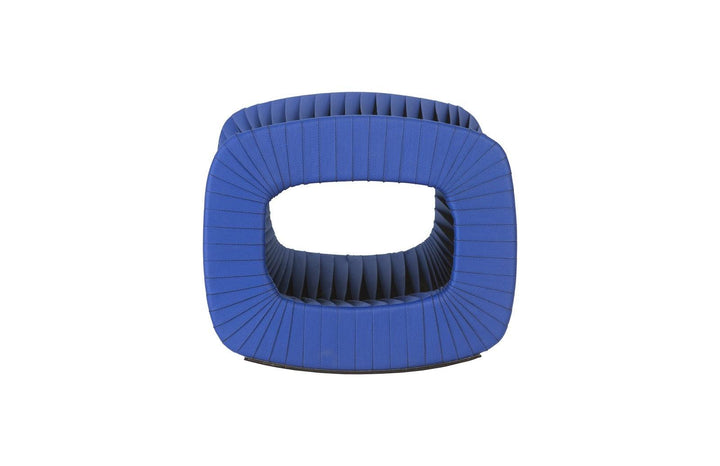 SwayLiving Seat Belt Ottoman, Blue/Black OTTOMANS, POUFS, + STOOLS