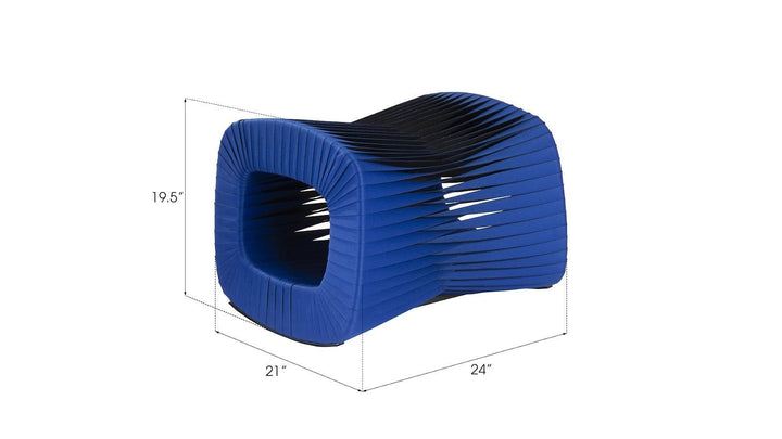 SwayLiving Seat Belt Ottoman, Blue/Black OTTOMANS, POUFS, + STOOLS