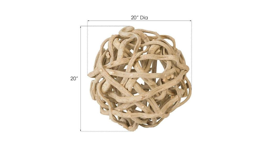 SwayLiving Vine Ball, 20" Diameter DECORATIVE OBJECTS