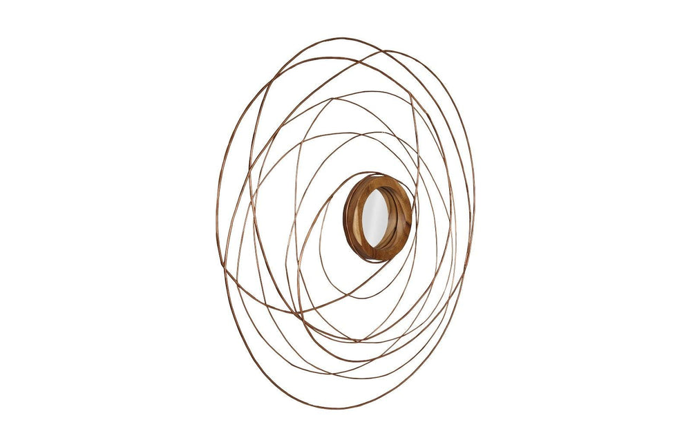 SwayLiving Nest Mirror, Chamcha Wood/Wire, Copper, SM WALL MIRRORS