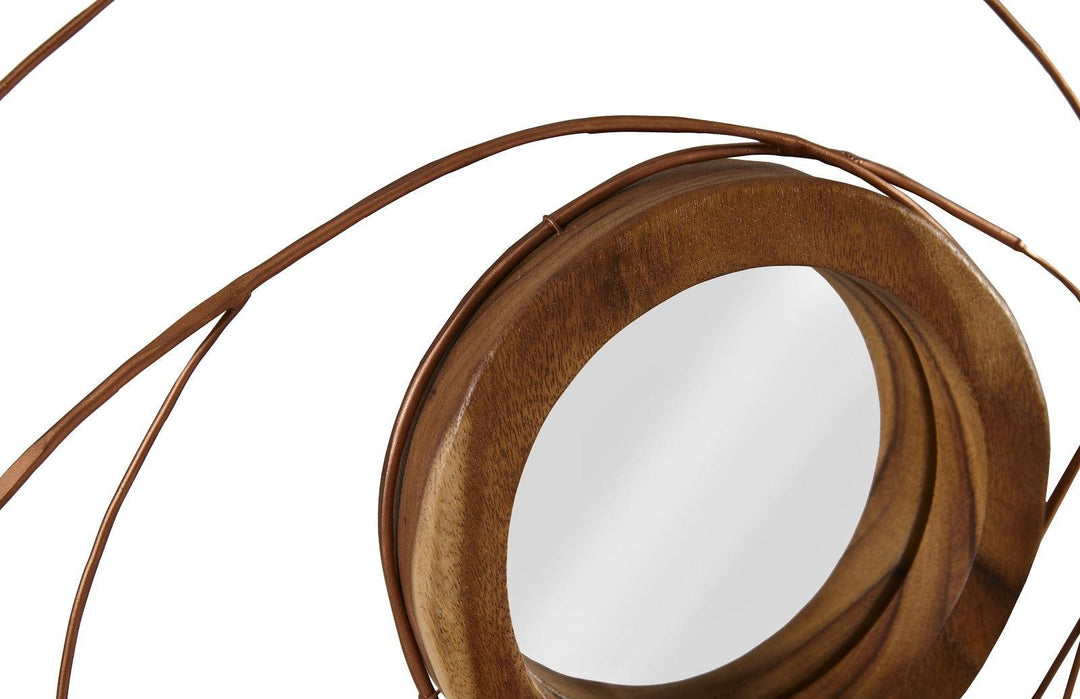 SwayLiving Nest Mirror, Chamcha Wood/Wire, Copper, SM WALL MIRRORS