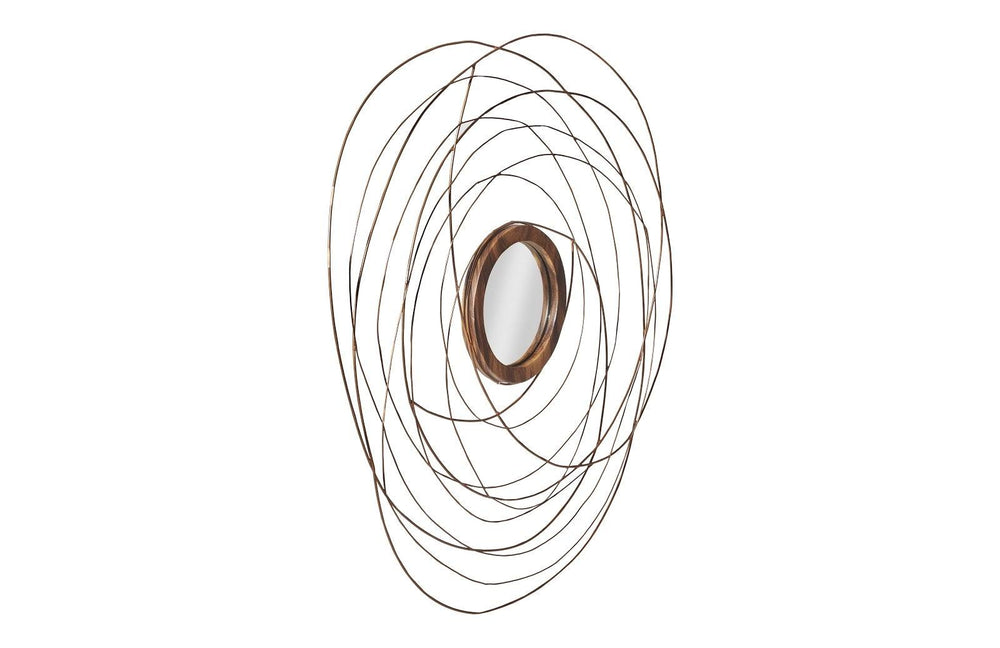 SwayLiving Nest Mirror, Chamcha Wood/Wire, Copper, LG WALL MIRRORS