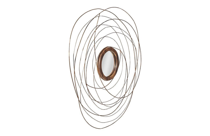 SwayLiving Nest Mirror, Chamcha Wood/Wire, Copper, LG WALL MIRRORS