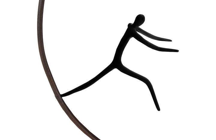 SwayLiving Olympic Figure in Iron Ring, Black, Rust, Style D WALL ACCENTS