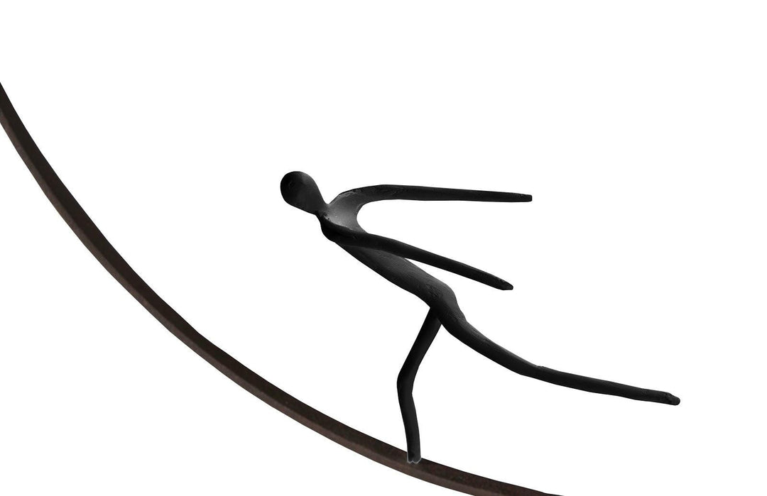 SwayLiving Olympic Figure in Iron Ring, Black, Rust, Style E WALL ACCENTS