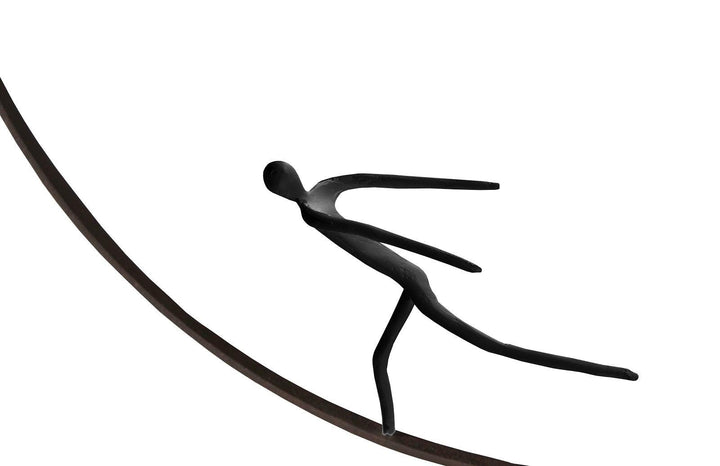 SwayLiving Olympic Figure in Iron Ring, Black, Rust, Style E WALL ACCENTS