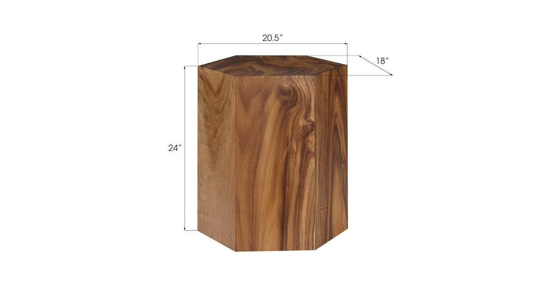 SwayLiving Honeycomb Side Table, Chamcha Wood, LG ACCENT TABLES