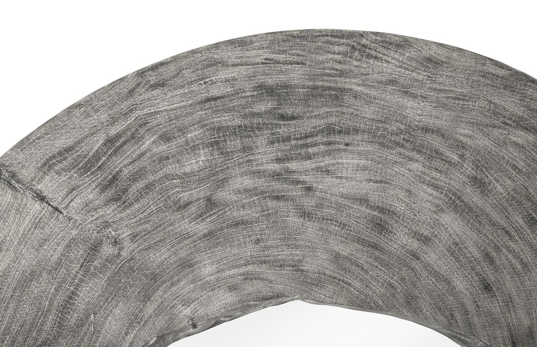 SwayLiving Wood Wall Mirror, Gray Stone, Round WALL MIRRORS