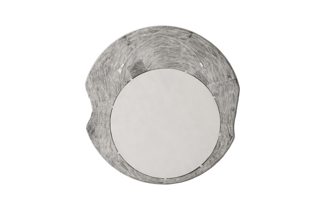 SwayLiving Wood Wall Mirror, Gray Stone, Round WALL MIRRORS