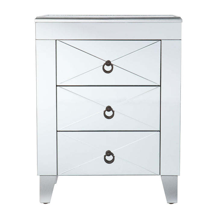 SwayLiving Cresheim Mirrored End Table w/ Drawers ACCENT TABLES