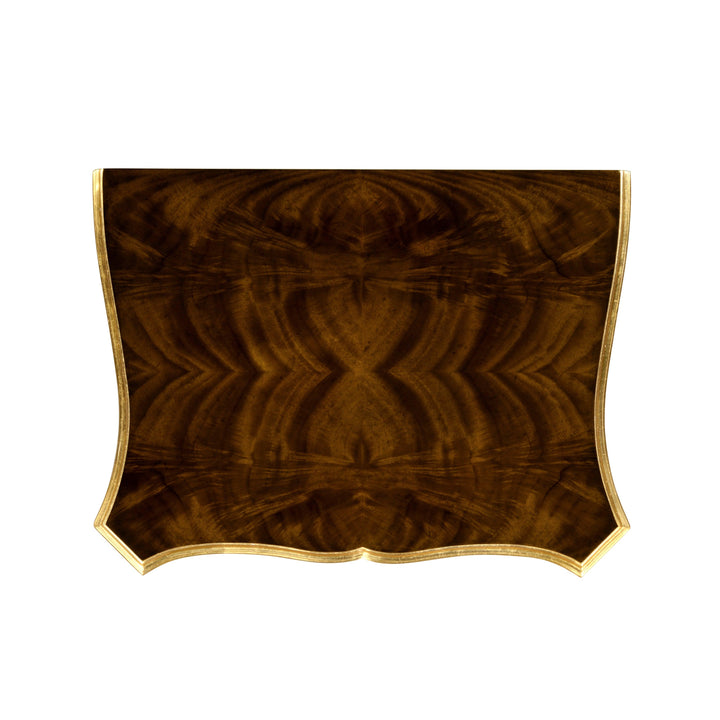 SwayLiving Mahogany & Gilded Nightstand NIGHTSTANDS