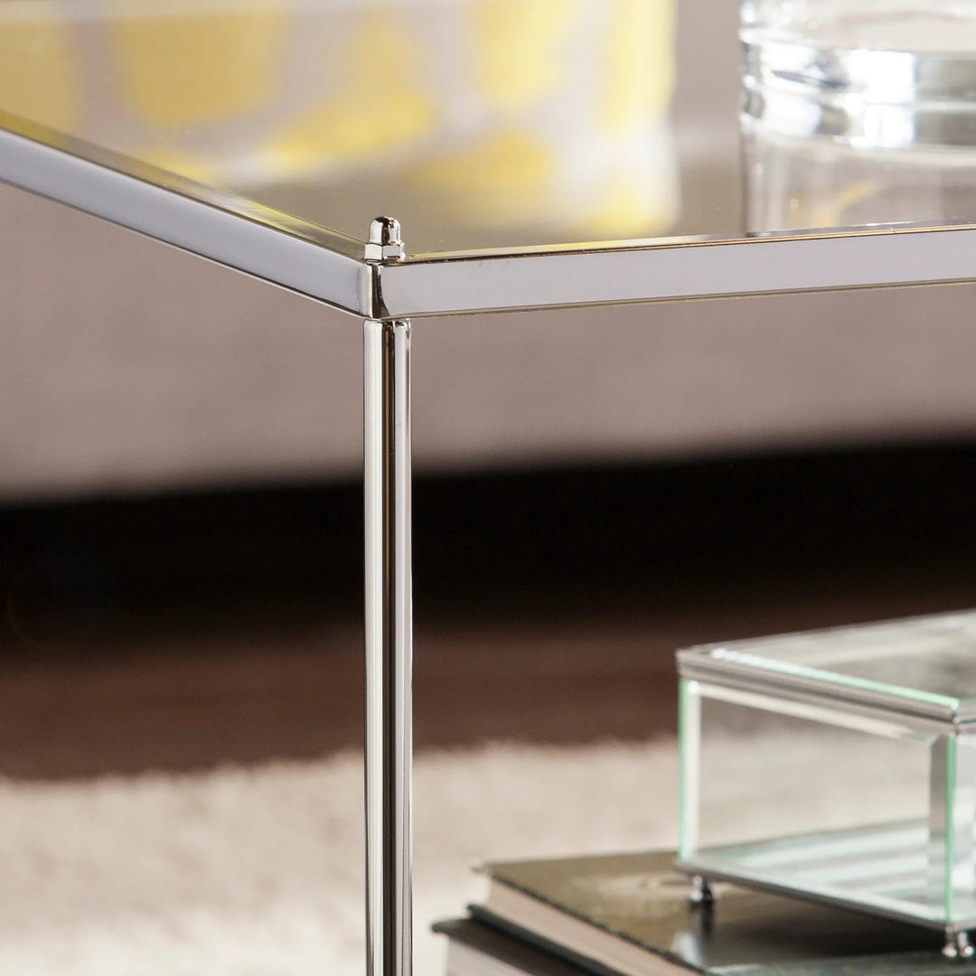 SwayLiving Knox Glam Mirrored Cocktail Table - Chrome COFFEE TABLES