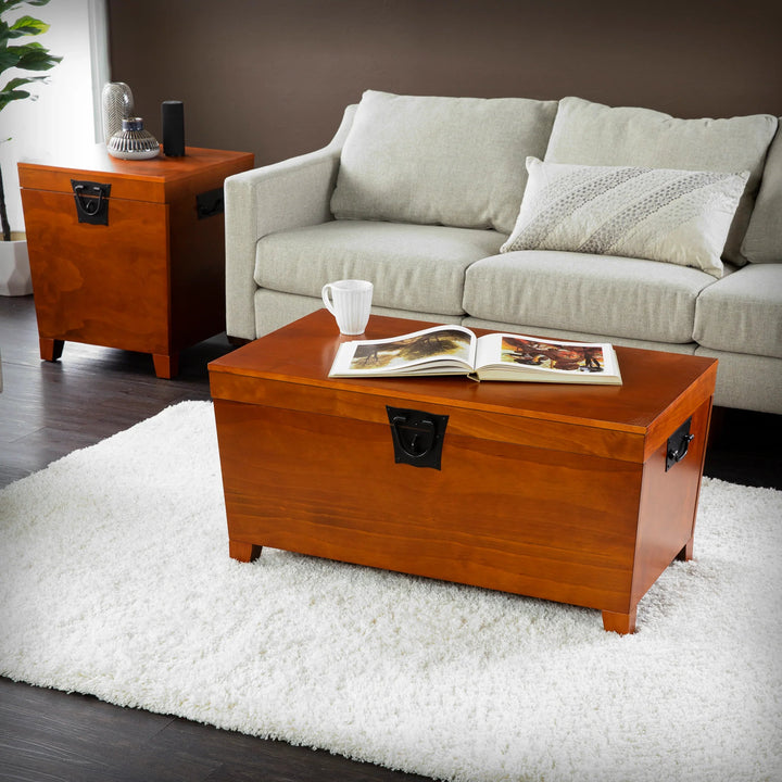 SwayLiving Pyramid Lift-Top Trunk Coffee Table COFFEE TABLES