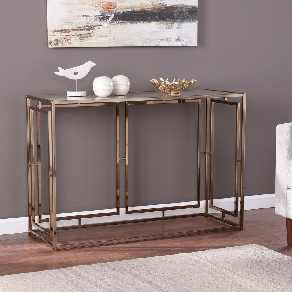 SwayLiving Simondley Faux Marble Console Table CONSOLE TABLES